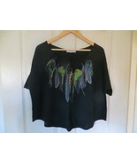 Women&#39;s Sweet Child Scoop Neck T-Shirt, Native Feathers, XL - $7.91