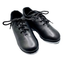 New Teens Womens Black Size 4 Split-Sole Jazz Tap Oxford Shoes Dance Class - £39.56 GBP