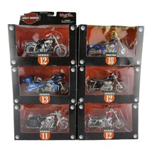 Lot of 6 Maisto 1:18 Series 12 Harley Davidson Motorcycle Die Cast Figures NIB - £42.28 GBP