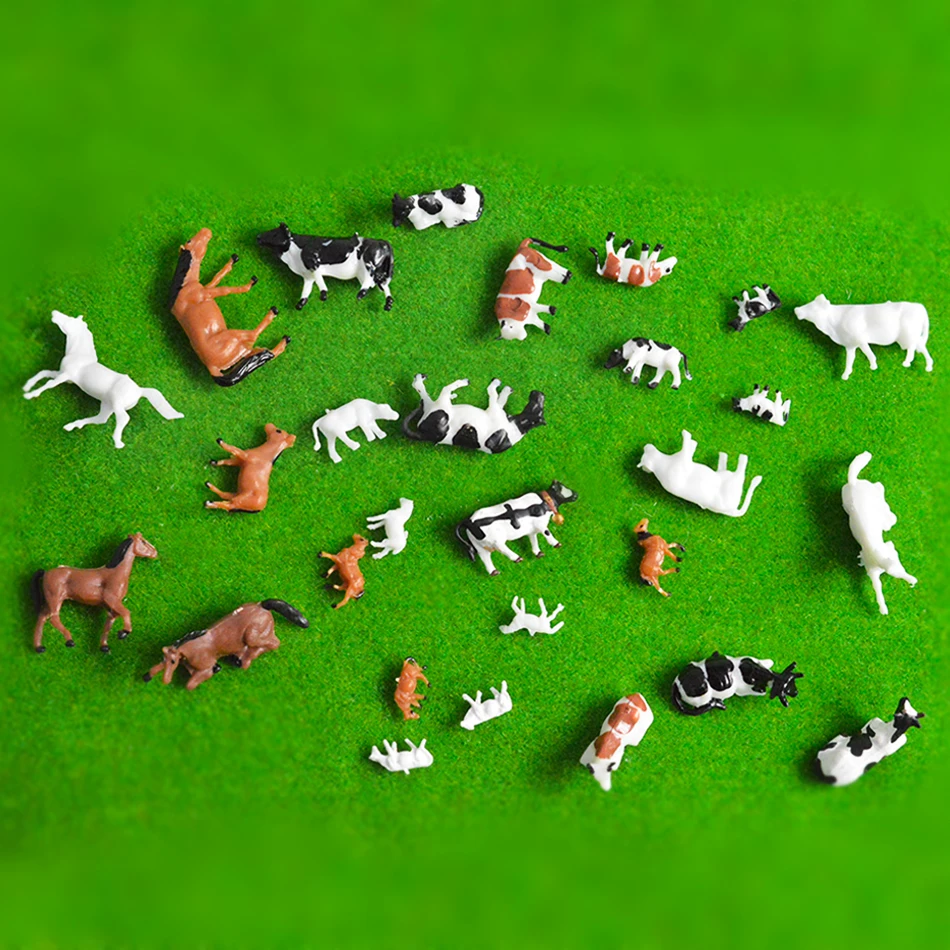 HO 1:87 Diorama Model Cows Horse Sheep Plastic Animal Toys DIY Model Making Sand - £9.73 GBP+