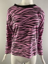 NWT Melrose &amp; Market T-Shirt Pink Crayon Zebra Stripes Size S - £3.41 GBP