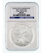 2011 American Silver Eagle 25° Anniversario Valutato Da NGC Come MS-69 - $174.94