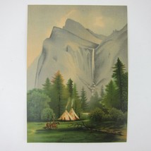 Victorian Trade Card Bridal Veil Fall Yosemite Valley California Indians... - $19.99