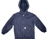 Carhartt Black Canvas Coat Youth L 14/16 Chore Jacket Workwear Quilt Lin... - $76.91