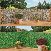 15-Ft Faux IVY or STONE Privacy Fence Deck Wall Weather Resistant Screen... - £35.47 GBP+