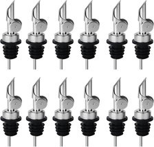 12PCS Weighted Liquor Bottle Pourers, Auto Flip Olive Oil Spout, Stainless Steel - £29.34 GBP