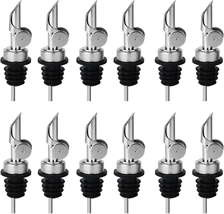 12PCS Weighted Liquor Bottle Pourers, Auto Flip Olive Oil Spout, Stainless Steel - £27.86 GBP