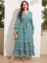TOLEEN Women&#39;s Plus Size Large Maxi Dresses Chic Elegant 2023 Long Sleeve Female - £95.37 GBP