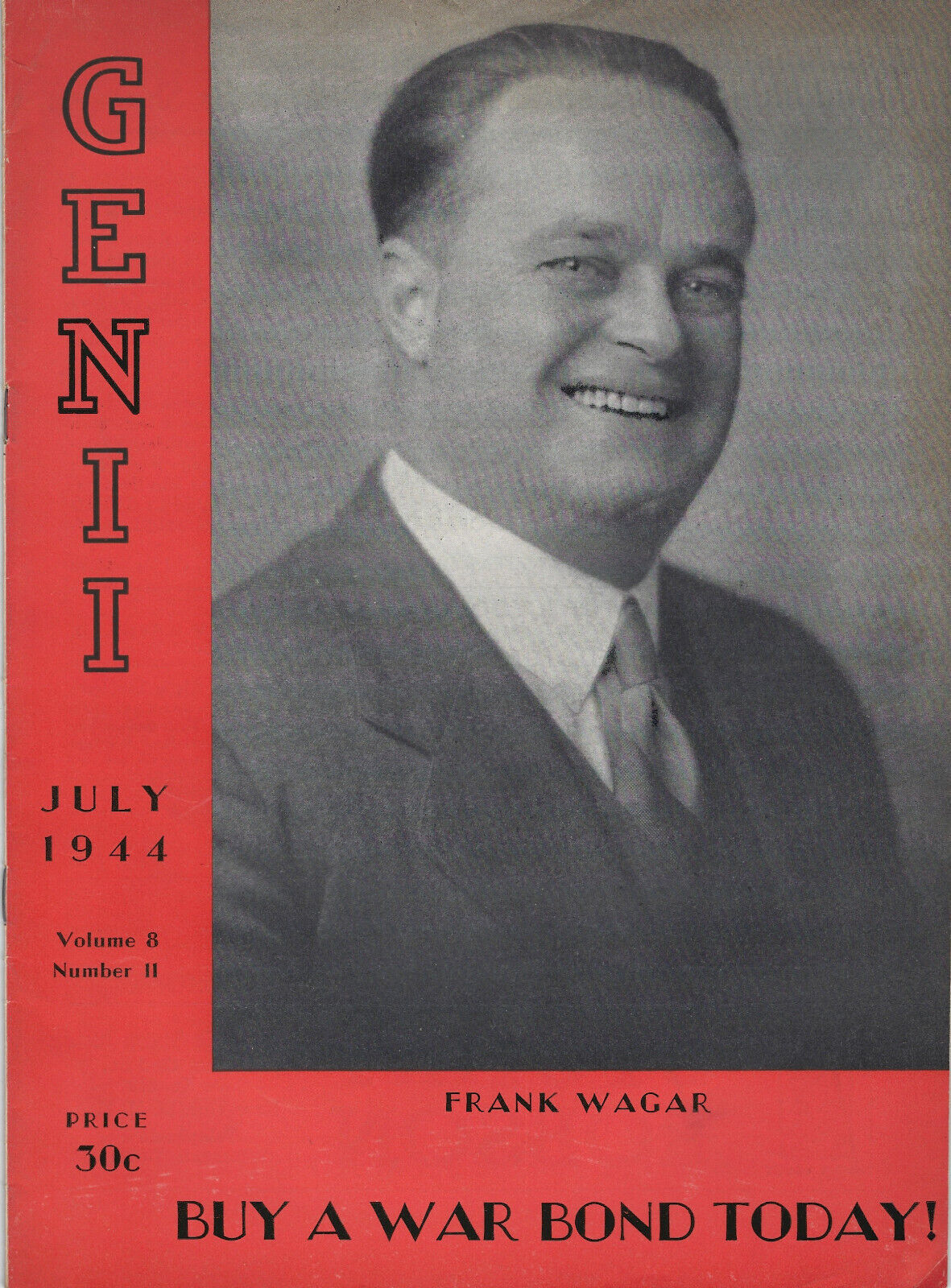 Genii The Conjurors&#39; Magazine July 1944 Vol. 8 No. 11 - $9.75