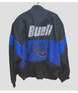 Buell American Motorcycles Vintage 90s Black Blue Zip Nylon Jacket 3XL - £40.15 GBP