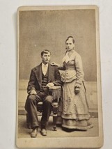 CDV Photo of Young Couple 1880s Burlington, Iowa - $4.99