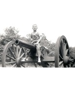 1948 Photograph Boy On Gettysburg Cannon - $12.62