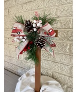 Christmas cemetery flowers for grave, grave decoration, cross for grave, holiday - $26.00