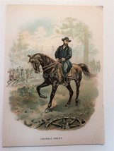 1880s antique ORIGINAL lithograph print GENERAL GRANT gar civil war ulysses - £14.94 GBP