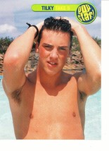 Take 5 boy band teen magazine pinup clipping Tilky shirtless at a waterp... - $3.50