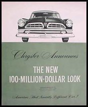 1955 Chrysler Brochure, Windsor, New Yorker, Imperial - $16.47
