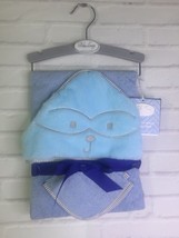 Baby Lounge Boys Premium Hooded Cotton Bath Towel And Washcloth 2pc Set Bear NEW - £12.58 GBP