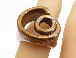 925 Sterling Silver - Vintage Modernist 2 Tone Spiral Cocktail Ring Sz 5- RG6602 - $63.85