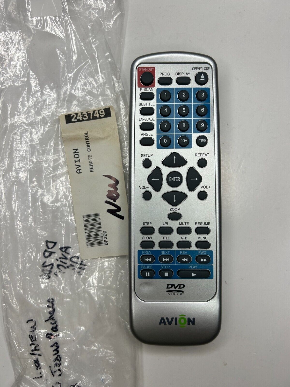 AVION DVD Remote Control, OEM NOS for DP200 PD007 PD800 PD1100 fits PROTRON  			