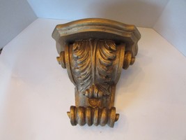 Vintage Plaster Wall Shelf Corbel Bracket Wood Acanthus Leaf Scroll 10&quot;H - $464.31 MXN
