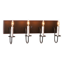 Vanity Light 4 Arm Wood Metal Fixture in Rustic Black USA Handmade - £230.17 GBP