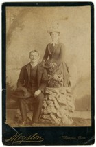 Circa 1880&#39;S Cabinet Card Beautiful Couple Wearing Victorian Clothing Memphis Tn - £9.53 GBP