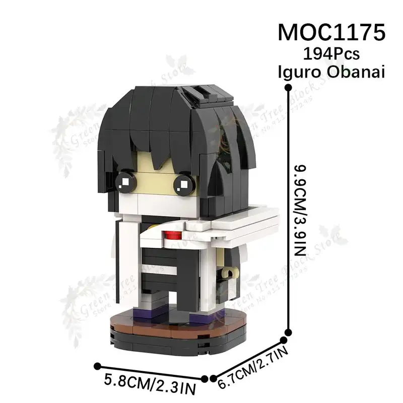 MOC1175 194PCS Creative Series Iguro Obanai MOC Building Blocks Anime Demon Slay - £11.54 GBP