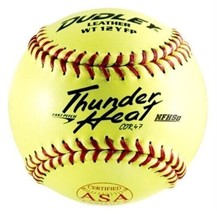 Dudley 4D147YR Thunder Heat Poly Core Leather Cover Softball Ball 12'' in. - $13.80