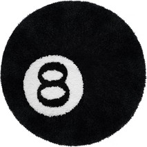 8 Ball Rug Round Rug for 8 Ball Decor 24 inch Washable Cool Eight Ball Carpet fo - £30.92 GBP