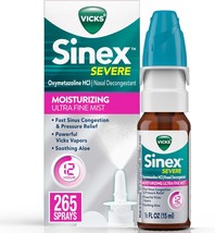 Vicks Sinex Severe Nasal Spray with Moisturizing Ultra Fine Mist, Decongestant f - $19.99