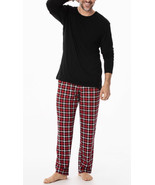 NWT KicKee Mens Black &amp; Crimson Plaid Long Sleeve Pajama Set Size S - £33.26 GBP