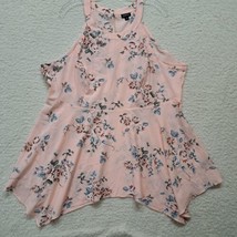 Womens Torrid Peach Floral Sleeveless Top Flowing Size 2 - $14.46