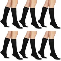 AWS/American Made 6 Pairs Womens Sheer Knee Massage Socks with Reinforced Toe a - £11.41 GBP