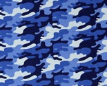 Flannel Blue Camouflage Camo Cotton Flannel Fabric Print by the Yard D27... - $10.95