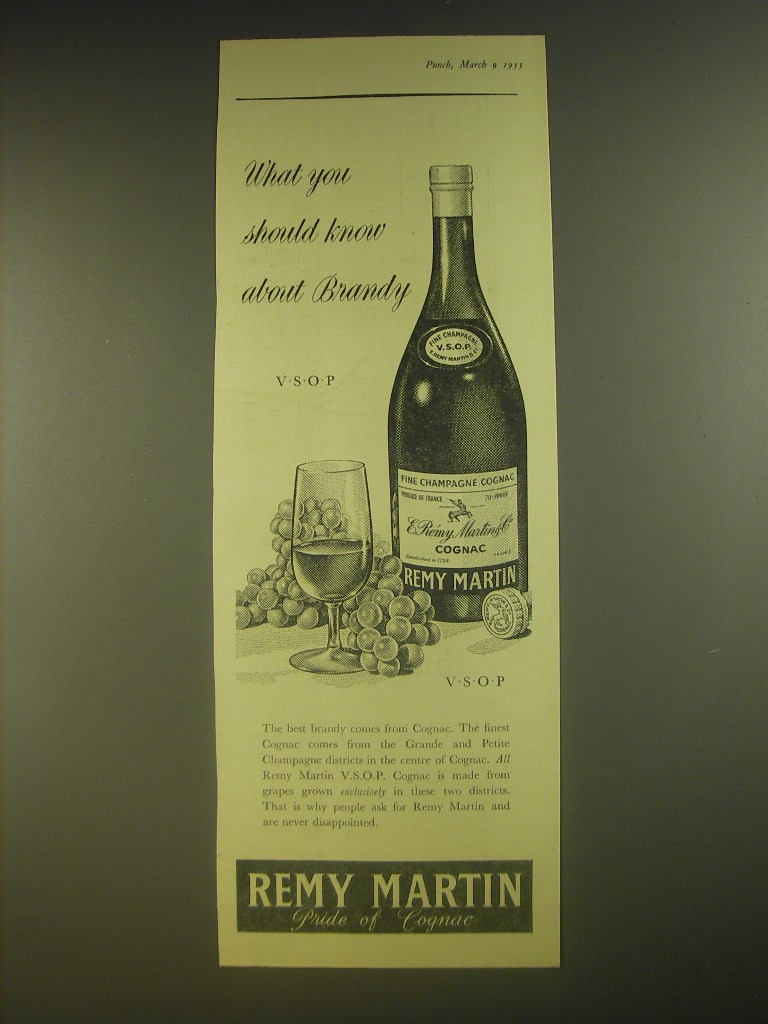 Primary image for 1955 Remy Martin Cognac Ad - What you should know about Brandy
