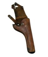 Vintage Brauer Bros Genuine Brown Leather Revolver Holster Engraved Buttons - $1,257.79 MXN