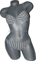 NWT DELFINA Italy 44 S B cup bikini swimsuit designer gray striped under... - £53.33 GBP