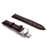 24mm Genuine Leather Watch Band Strap Fits 44MM LUMINOR GMT Brown Deployment-Q14 - $21.00