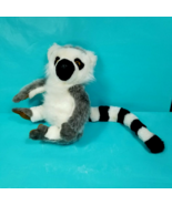 Black White Ring Tailed Lemur Plush Stuffed Animal Gray 10&quot; Realistic So... - €12,27 EUR