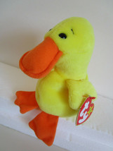 Ty Beanie Babies Duck Quackers Plush Toy Hang Tag 1994 Tush Tag 1993 - £5.55 GBP