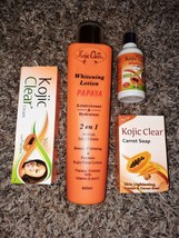 Kojic Clear Whitening Body Lotion Papaya 400ml +Soap +Serum +Tube Cream - $79.00