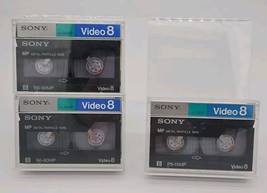 2 Sony P6-90MP 8mm Video Tapes, 1 Sony P6-15MP Lot USED - 2 90min, 1 15 Min - $9.11