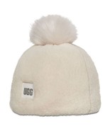 UGG Faux Fur Beanie White/Nimbus Faux Pom Hat Tuque OSFA NEW w/TAGS - £45.78 GBP