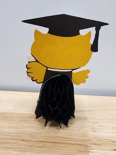 Honeycomb Crepe Paper OWL Vintage Hallmark Graduation 6 inch Table Decoration Item image 2