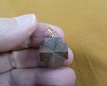 (CR502-203) 3/4&quot; oiled Fairy Stone Pendant CHRISTIAN CROSS Staurolite Cr... - £19.10 GBP