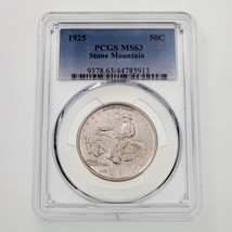 1925 50C Stone Mountain Commemorative Half Dollar Graded by PCGS as MS63 - £155.36 GBP