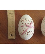 Decorated Hand-Decorated Carved Real Goose Eggs Floral Lace Easter Chris... - £39.34 GBP