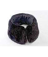 Vintage BLACK FAUX FUR COLLAR 21&quot; Long 4&quot; Wide 8 button holes  - $13.52 CAD