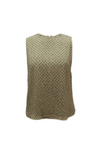 Alice + Olivia Crew Neck Blouse In Green Silk Women Olive S - £101.41 GBP