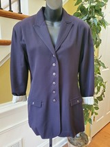 Vintage CRISCA Navy Blue Wool Blend Coat Jacket Size 38 Germany - £46.64 GBP